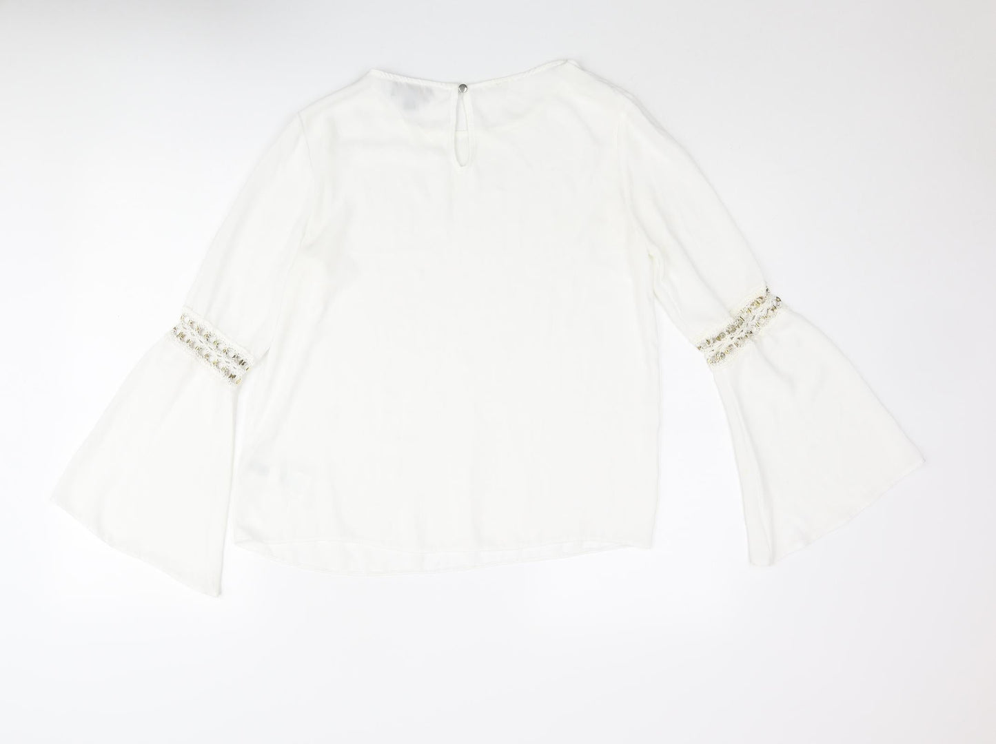 Womens UK Size M Lipsy White Basic Blouse
