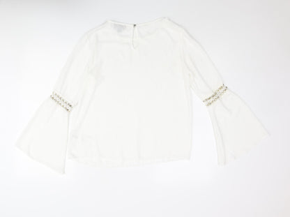 Womens UK Size M Lipsy White Basic Blouse