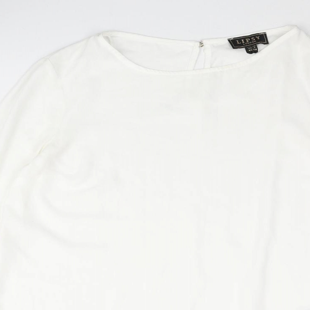 Womens UK Size M Lipsy White Basic Blouse