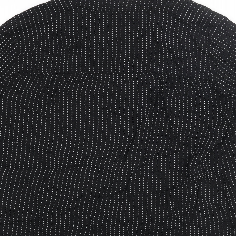 Just Living Womens Black Geometric Viscose Basic Blouse Size S V-Neck