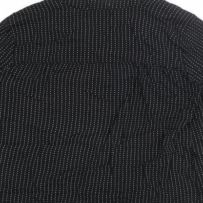 Just Living Womens Black Geometric Viscose Basic Blouse Size S V-Neck