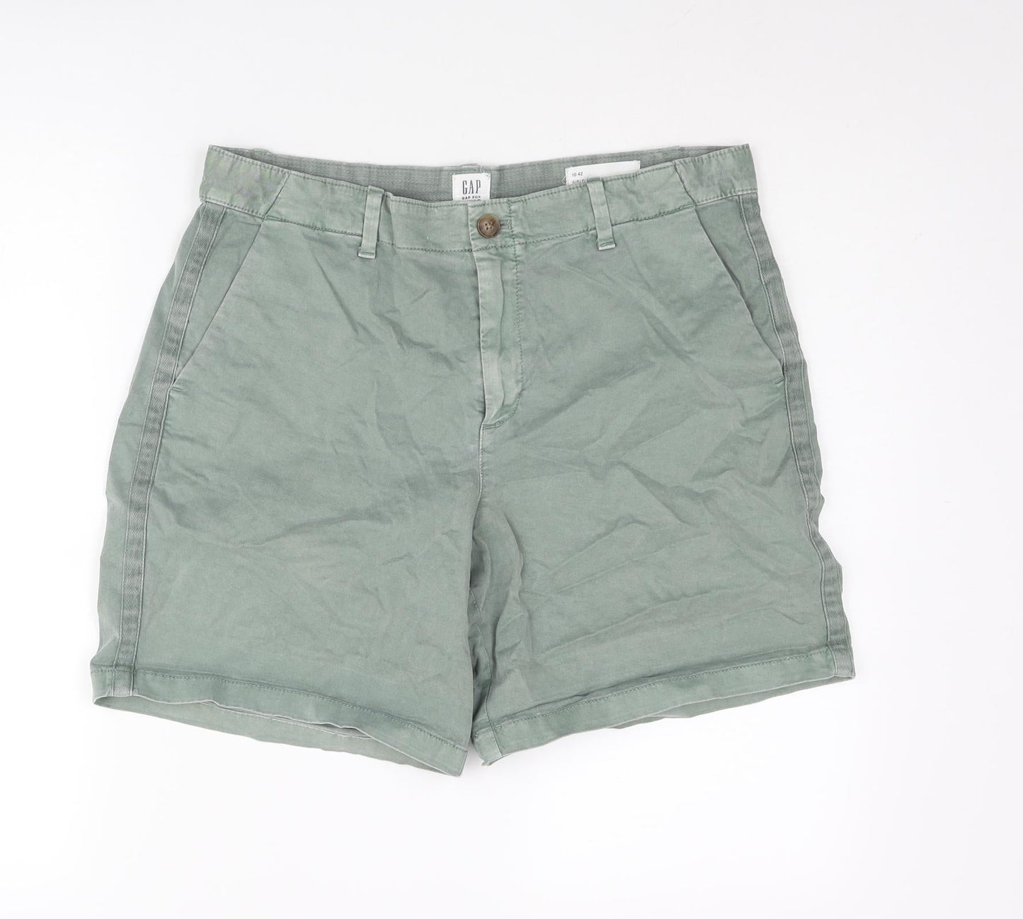 Gap Womens Green Cotton Basic Shorts Size 10 L6 in Regular Zip