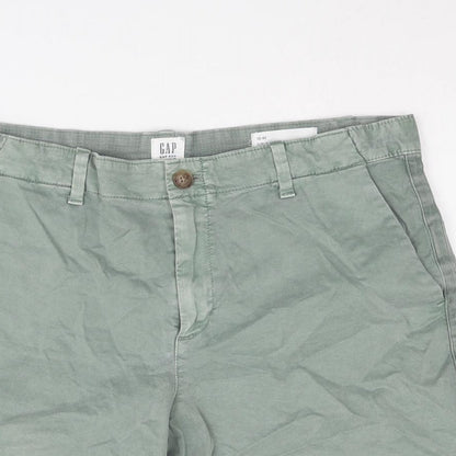 Gap Womens Green Cotton Basic Shorts Size 10 L6 in Regular Zip
