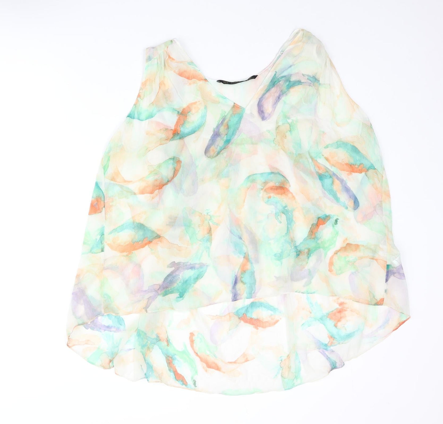 Womens UK Size M Zara Multicoloured Camisole Blouse