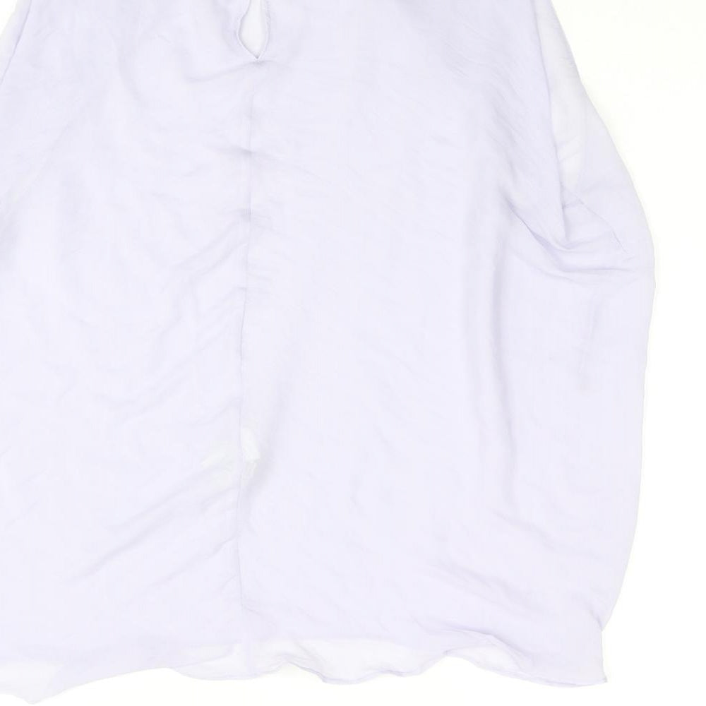 Womens UK Size M Zara Purple Basic Blouse