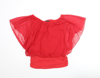 Womens UK Size 12 West One Red Basic Blouse