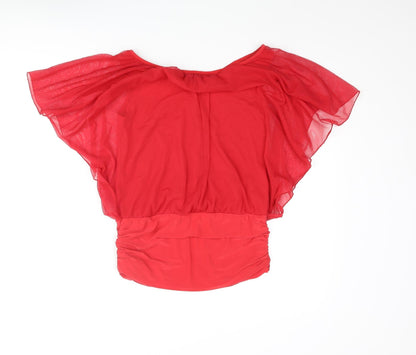 Womens UK Size 12 West One Red Basic Blouse