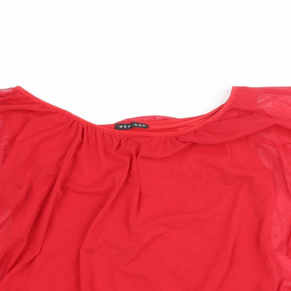 Womens UK Size 12 West One Red Basic Blouse