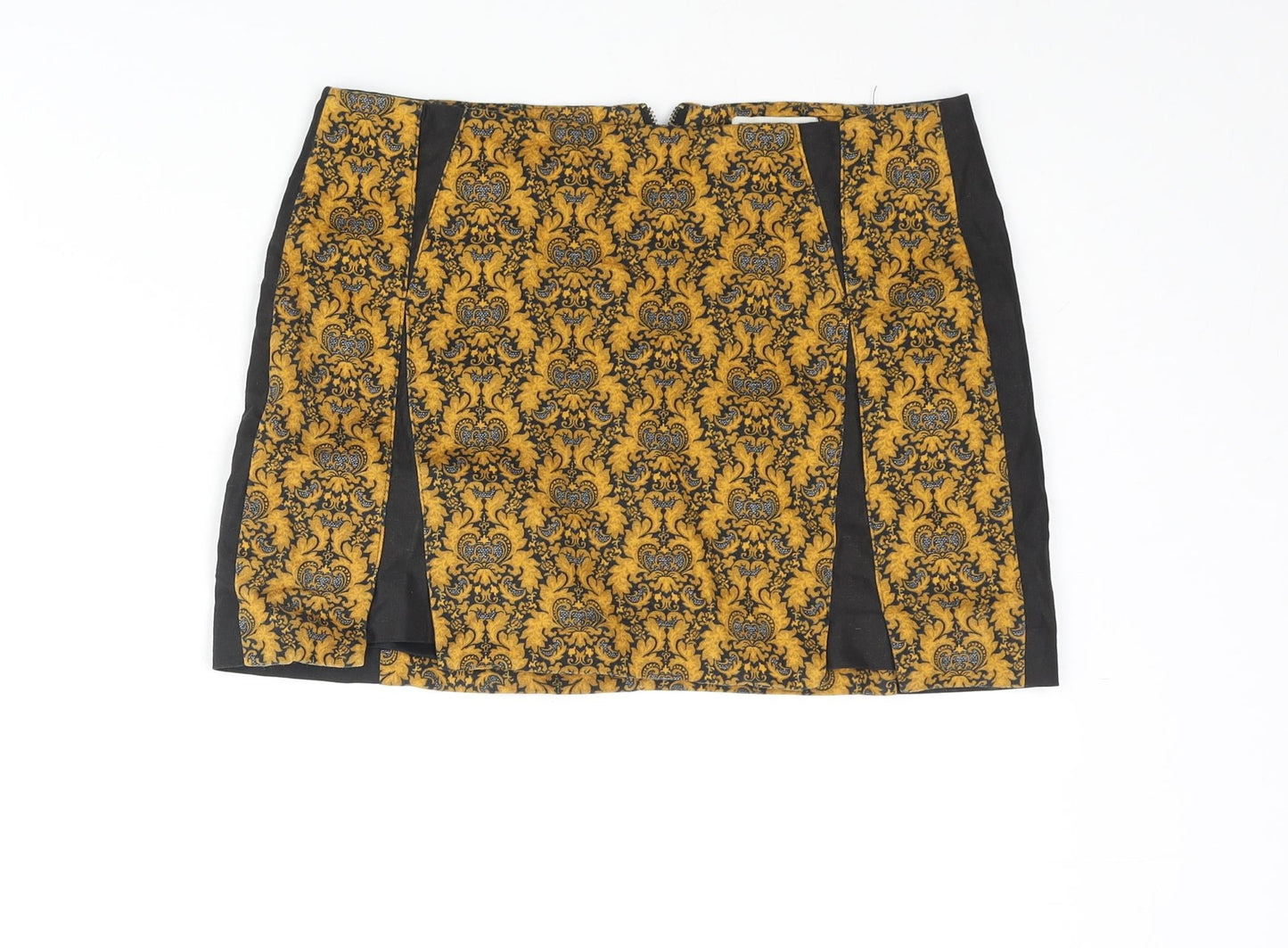 Pull&Bear Womens Multicoloured Geometric Cotton Mini Skirt Size S Zip - Colourblock