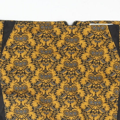 Pull&Bear Womens Multicoloured Geometric Cotton Mini Skirt Size S Zip - Colourblock