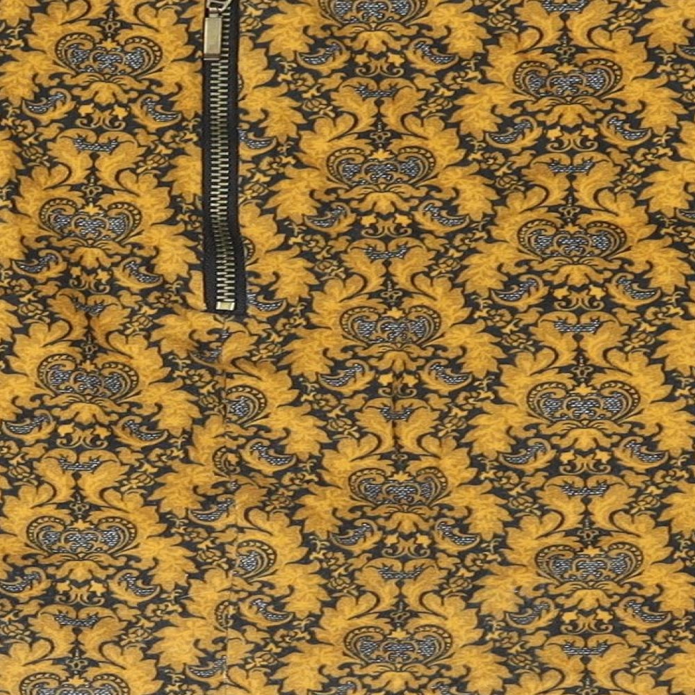 Pull&Bear Womens Multicoloured Geometric Cotton Mini Skirt Size S Zip - Colourblock