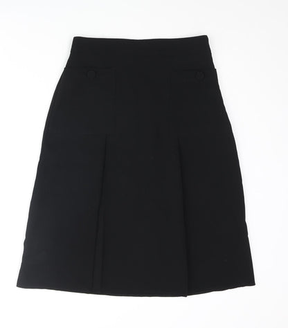 Mango Womens Black Polyester A-Line Skirt Size S Zip