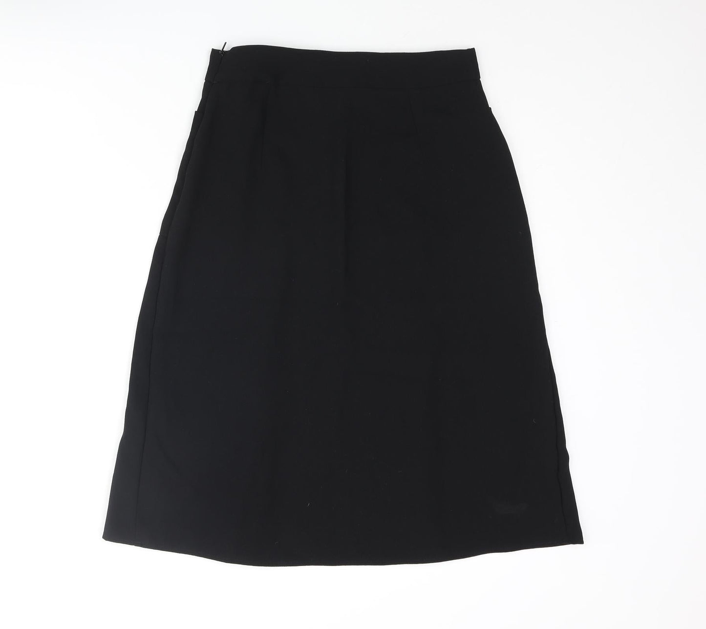 Mango Womens Black Polyester A-Line Skirt Size S Zip