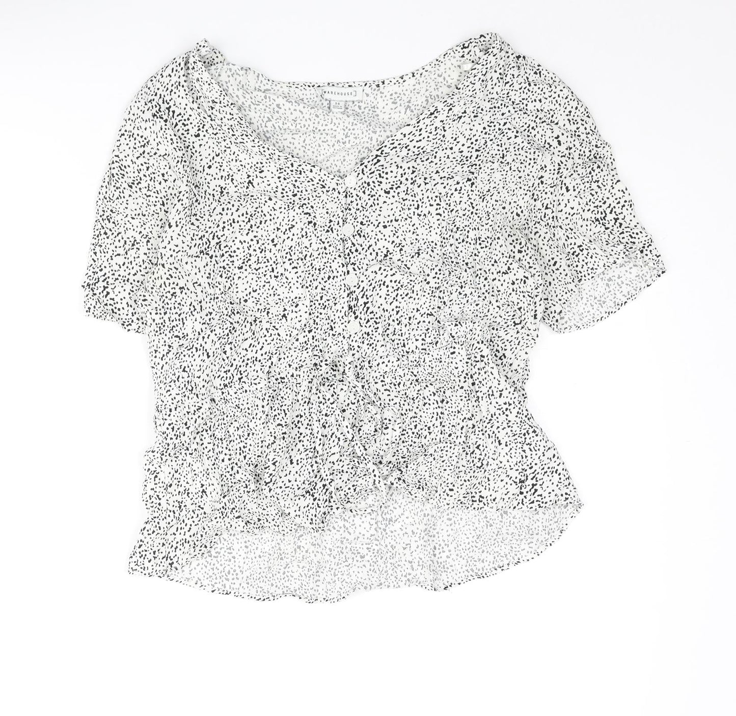 Womens UK Size 14 Warehouse White Basic Blouse