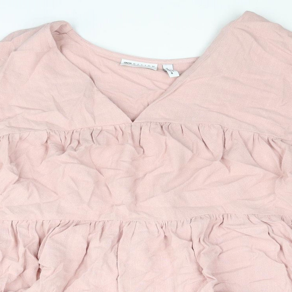 Womens UK Size 6 ASOS Pink Basic Blouse