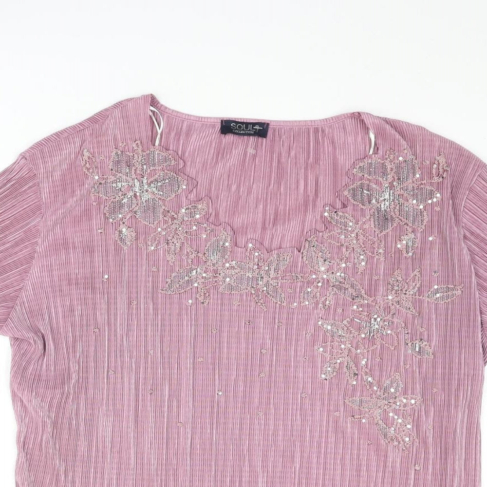 Womens UK Size 18 Soul Purple Basic Blouse