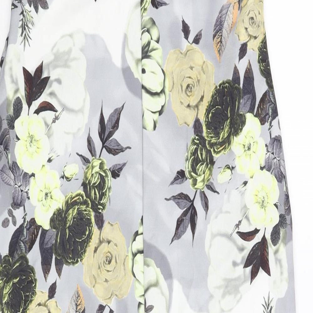 Boohoo Womens Multicoloured Floral Polyester Bodycon Size 8 Off the Shoulder Pullover