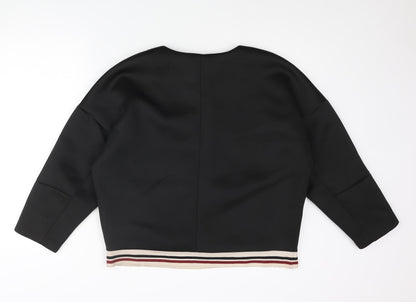 Womens UK Size M Mango Black Pullover Jumper