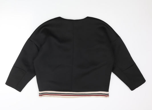 Womens UK Size M Mango Black Pullover Jumper