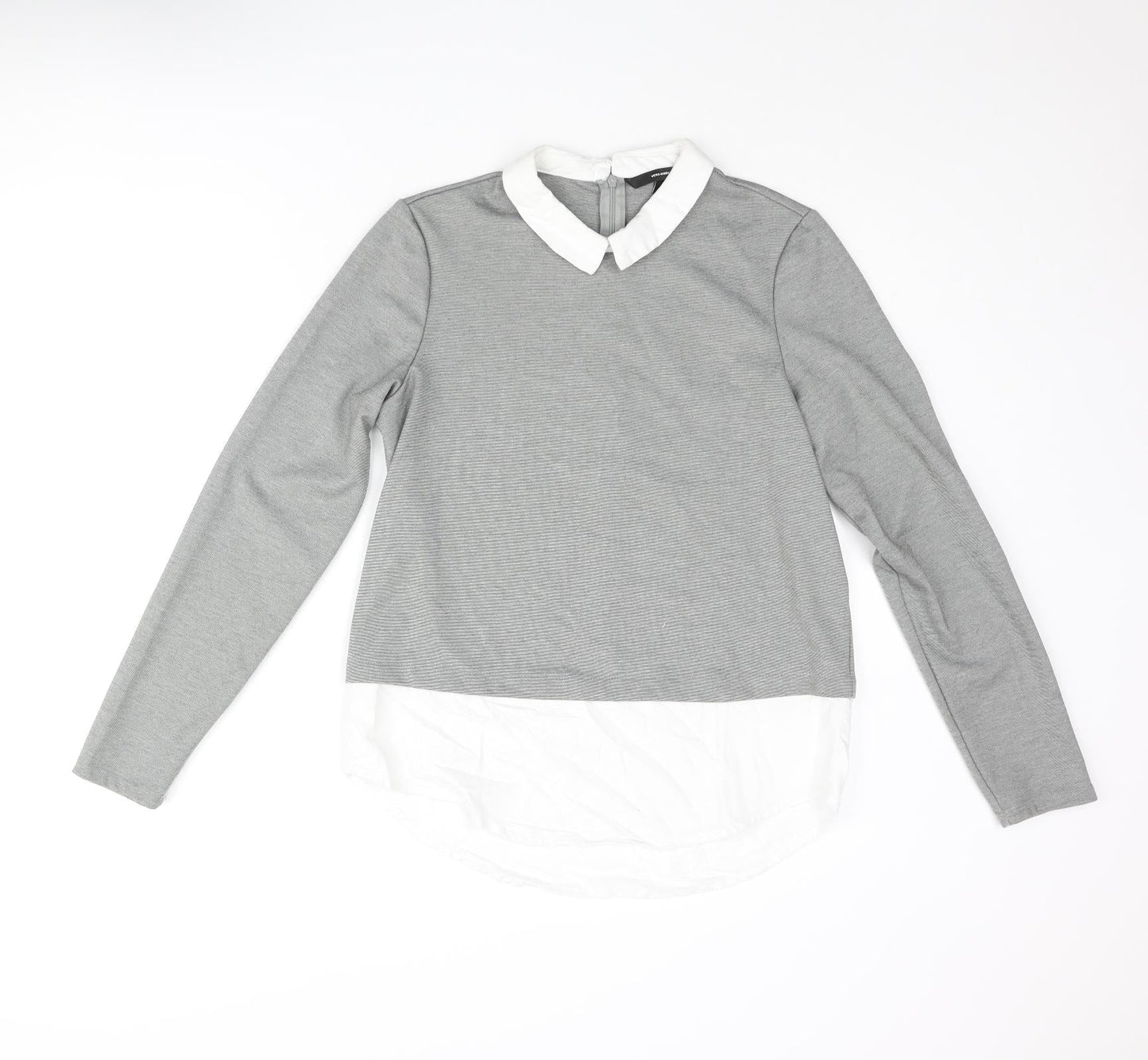 Womens UK Size M VERO MODA Grey Basic Blouse