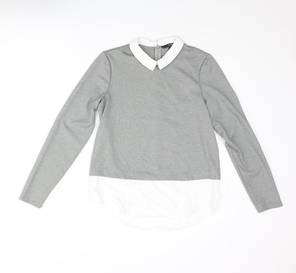 Womens UK Size M VERO MODA Grey Basic Blouse