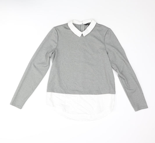 Womens UK Size M VERO MODA Grey Basic Blouse