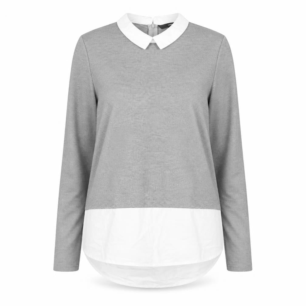 Womens UK Size M VERO MODA Grey Basic Blouse