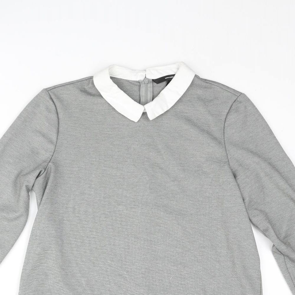 Womens UK Size M VERO MODA Grey Basic Blouse