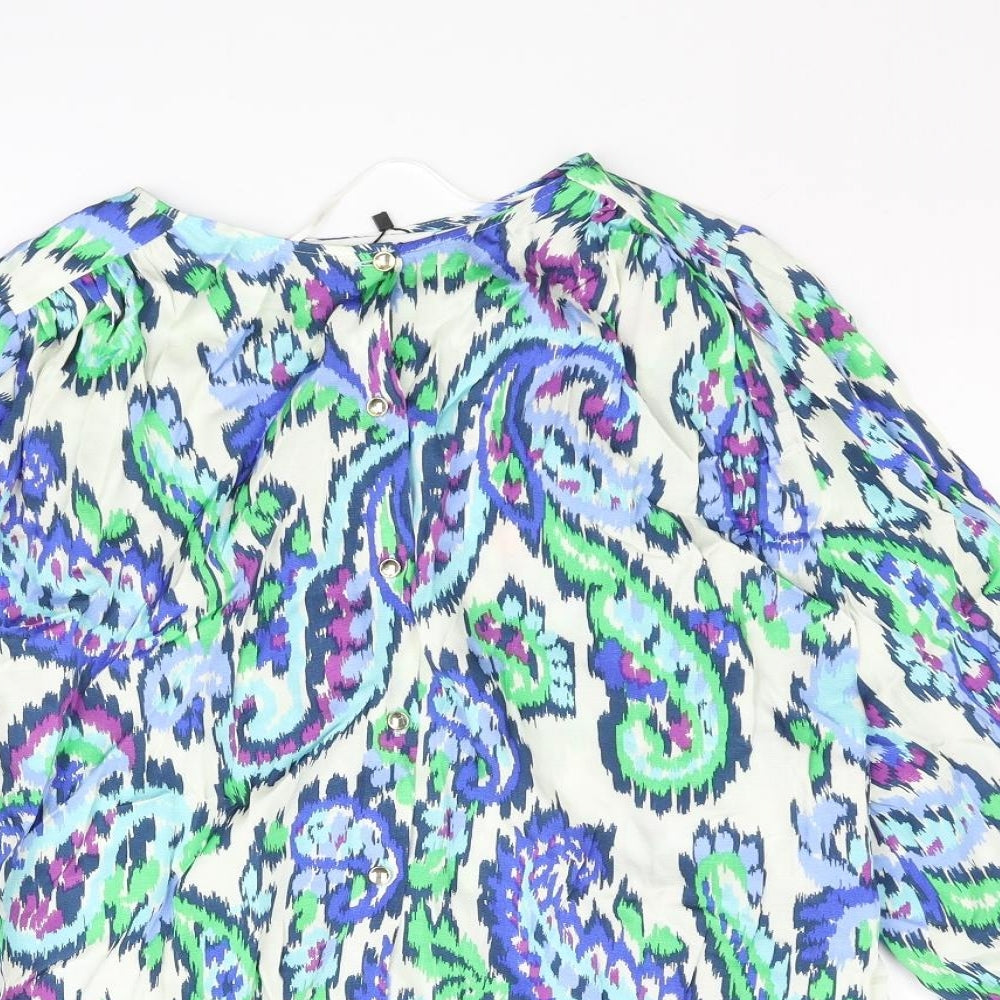 Womens UK Size XS Zara Multicoloured Basic Blouse