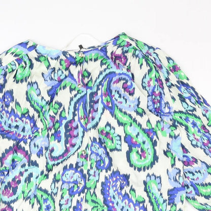 Womens UK Size XS Zara Multicoloured Basic Blouse