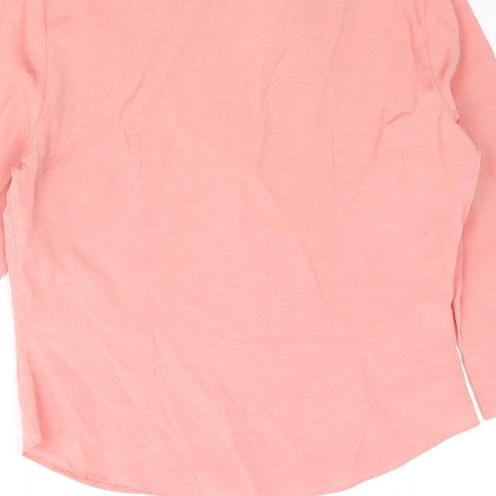 Womens UK Size 10 Wallis Pink Basic Button-Up