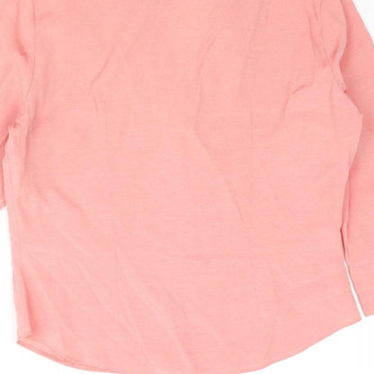 Womens UK Size 10 Wallis Pink Basic Button-Up