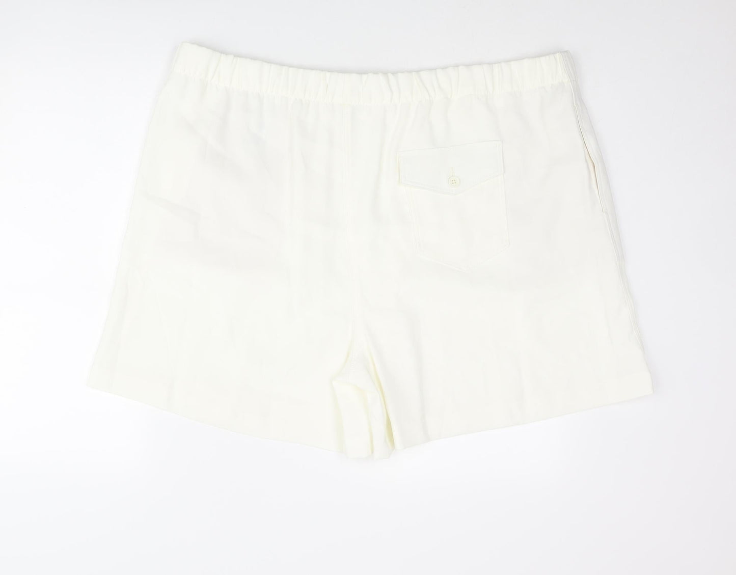 Marks and Spencer Womens Ivory Polyester Basic Shorts Size 24 L5 in Regular Pull On