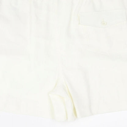 Marks and Spencer Womens Ivory Polyester Basic Shorts Size 24 L5 in Regular Pull On