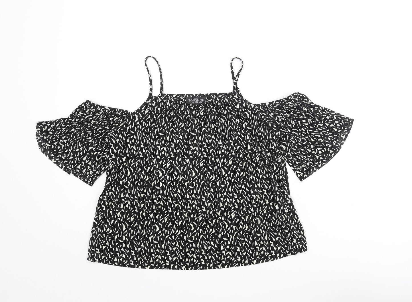 Womens UK Size 4 Topshop Black Basic Blouse