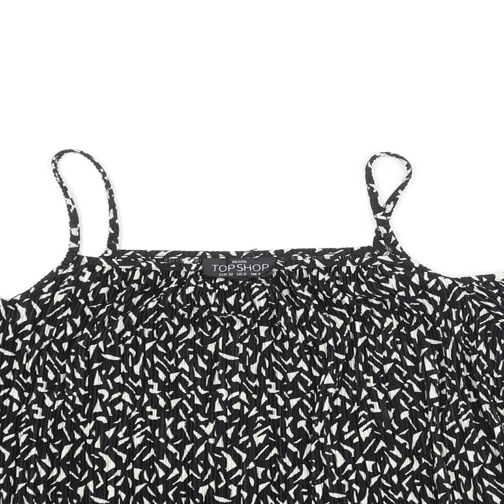 Womens UK Size 4 Topshop Black Basic Blouse