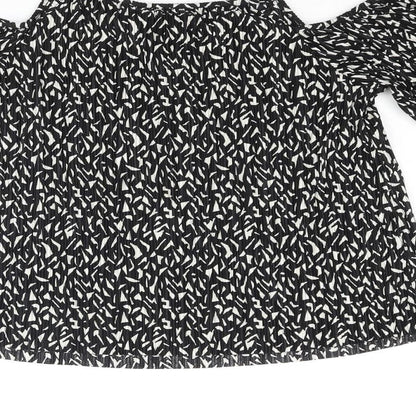 Womens UK Size 4 Topshop Black Basic Blouse