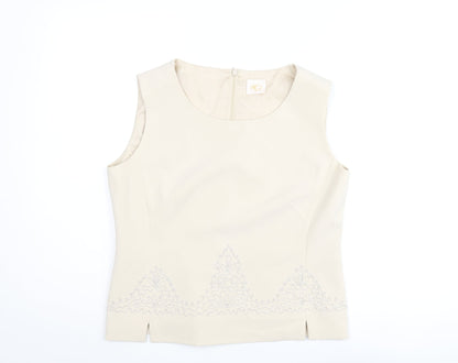 Womens UK Size 12 CC Beige Basic Blouse