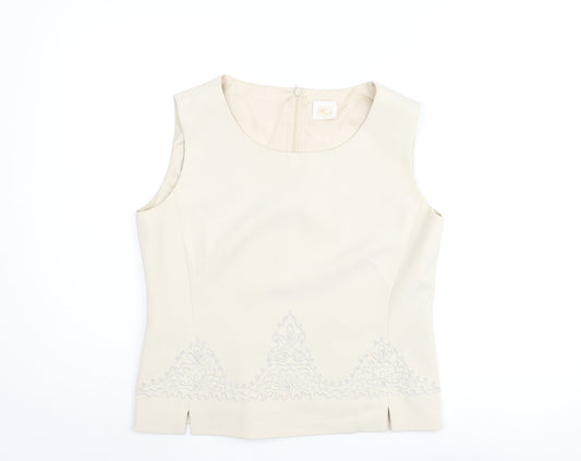 Womens UK Size 12 CC Beige Basic Blouse