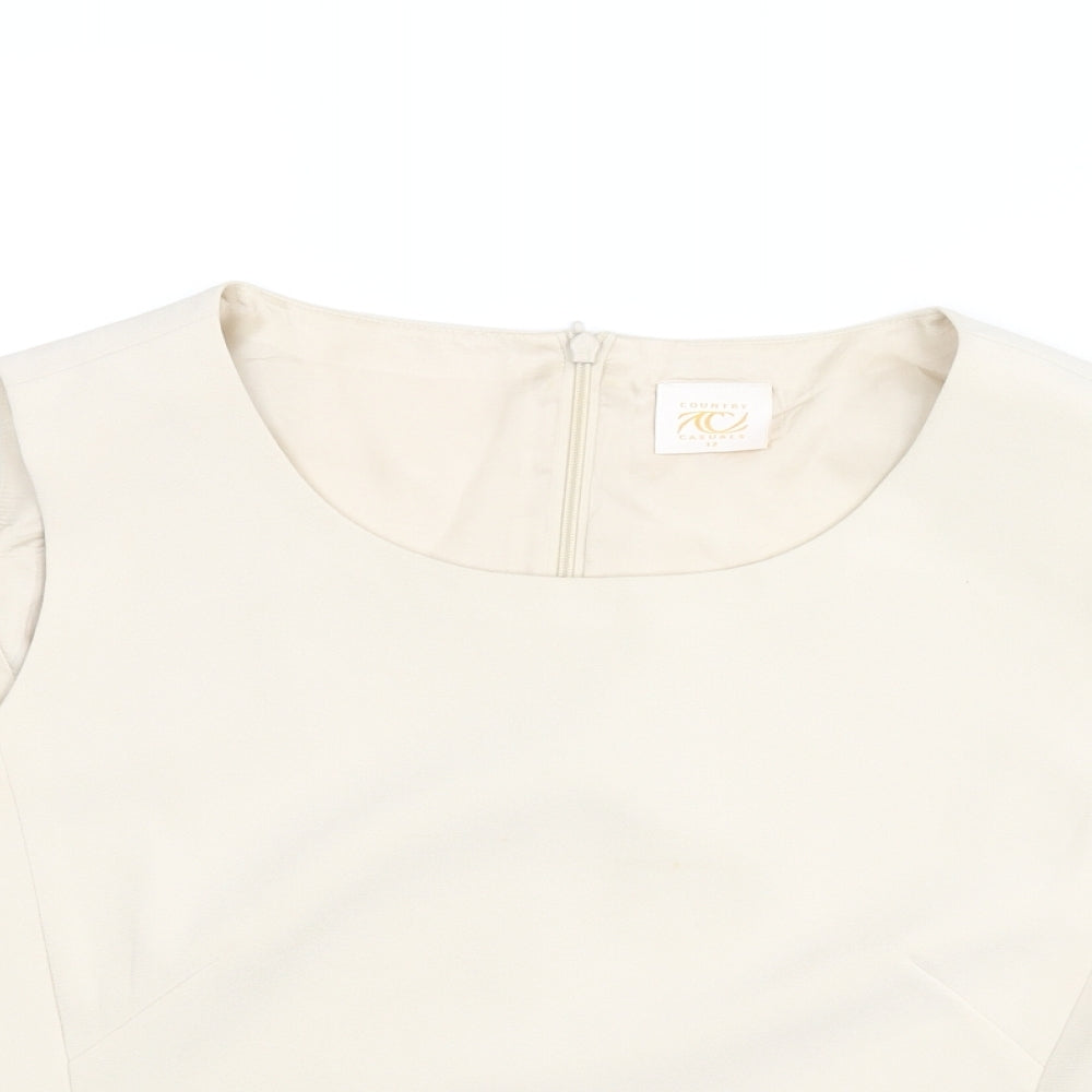 Womens UK Size 12 CC Beige Basic Blouse