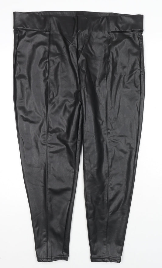 Womens UK Size 20 Marks and Spencer Regular Fit Pedal Pusher Black Trousers