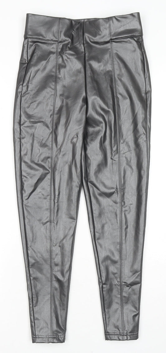 Womens UK Size 8 Marks and Spencer Regular Fit Pedal Pusher Black Trousers