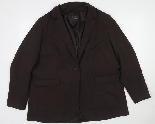 Marks and Spencer Womens Brown Polyester Jacket Suit Jacket Size 20