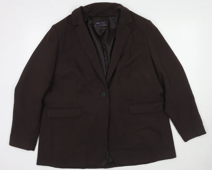 Marks and Spencer Womens Brown Polyester Jacket Suit Jacket Size 20