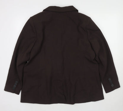 Marks and Spencer Womens Brown Polyester Jacket Suit Jacket Size 20