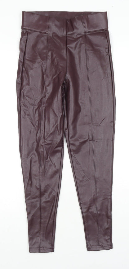 Womens UK Size 8 Marks and Spencer Regular Fit Pedal Pusher Red Trousers