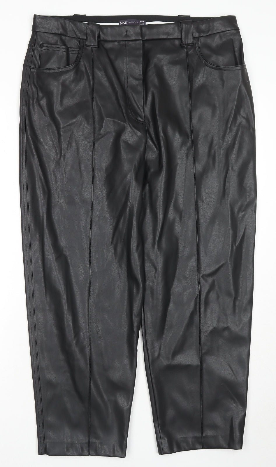 Womens UK Size 18 Marks and Spencer Regular Fit  Black Trousers