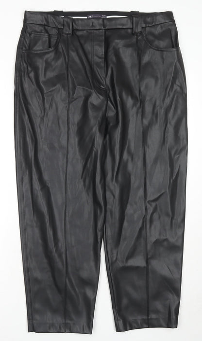 Womens UK Size 18 Marks and Spencer Regular Fit  Black Trousers