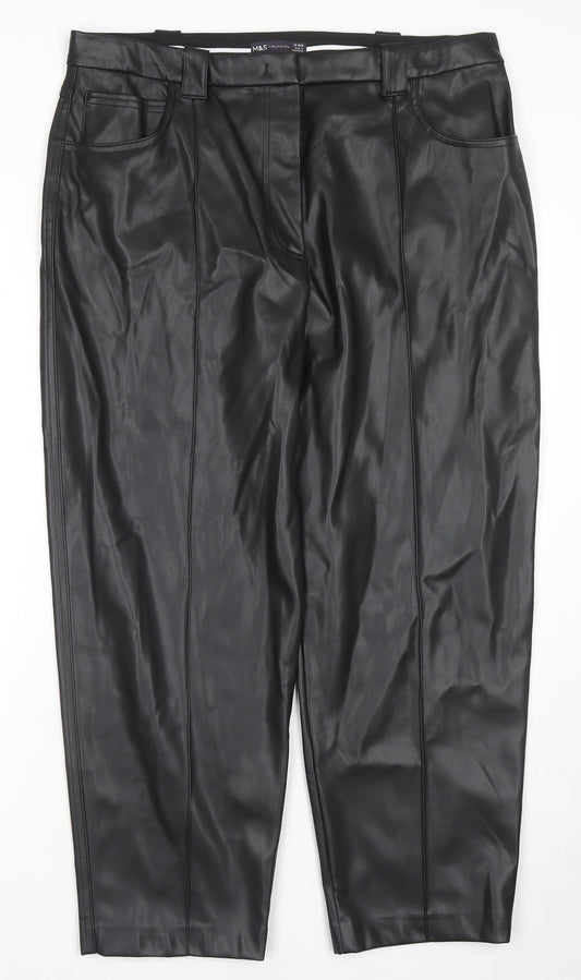Womens UK Size 18 Marks and Spencer Regular Fit  Black Trousers