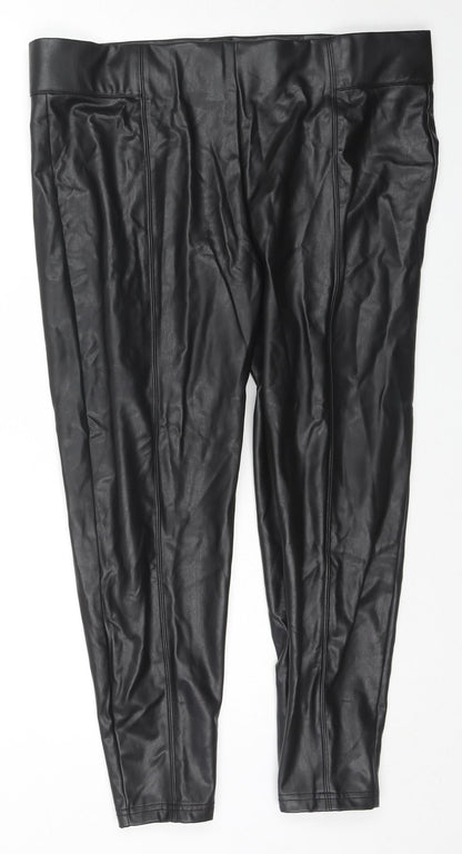 Womens UK Size 20 Marks and Spencer Regular Fit Pedal Pusher Black Trousers